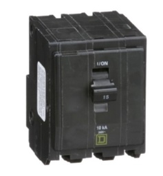 SSMELE Interruptor termomagnético mini Square D de 3 polos, 15A, 10kA, 120/240V, enchufable Mod: QO315