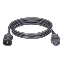 [EP1314072X100] Cable de Alimentación Eléctrica Con Bloqueo de Seguridad, de IEC C14 a IEC C13, 1.8 Metros de Largo, Color Negro, 1 Pieza | EP1314072X100