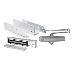 [E941600/K] Kit para Control de Acceso Incluye Chapa Magnética de 600 Lbs / Montajes L y Z / Cierra puerta para 150 Kg / Certificación UL | E941600/K