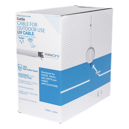 [PRO-CAT5-EXT-LITEW-V2] Bobina de cable de 305 m, Cat5e, para intemperie, sin blindar, color blanco, UL, para aplicaciones en CCTV, redes de datos, Requiere tubería para su correcta instalación en ambientes exteriores. | PRO-CAT5-EXT-LITEW-V2