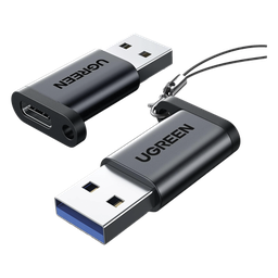 [35000] Adaptador USB 3.1 Tipo C a USB-A 3.0 |Carga y Sincronización de Datos | Admite Corriente de 3A | Transferencia de hasta 5 Gbps | Amplia Compatibilidad | Chip VL160 | Caja de Aluminio | Color Negro. | 35000