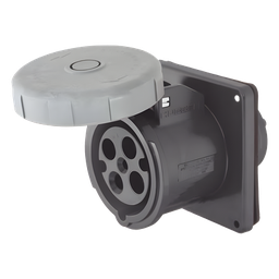 [HUB-HBL-460-R5W] Receptáculo Pin and Sleeve Trifásico / 60 A 600 VCA 3 Fases / 3 Polos 4 Hilos / Hermético / Grado Industrial. | HUB-HBL-460-R5W