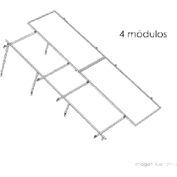 [KITBASEL2X2] Sistema de Montaje Solar BASEL / 4 Módulos / 645W / 2.382m x 1.134m / Losa Plana / Resistencia 170 km/h / Inclinación 22° | KITBASEL2X2