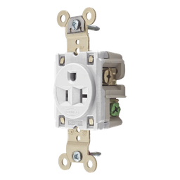 [HUB-HBL-5361-W] Contacto Sencillo / 20 A / 125 V / 2 Polos 3 Hilos / NEMA 5-20R / Grado Industrial / 1.19 x 3.28 x 1.63 in (30.22 x 83.31 x 41.40 mm) | HUB-HBL-5361-W