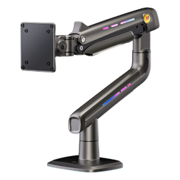[F5NB] Soporte Mecánico para Monitor / 32" a 60" / Carga 2-20 kg (4.4-44 lbs) / VESA 75x75 y 100x100 mm / Iluminación RGB / Resorte de Alta Precisión / Rotación 360° | F5NB