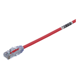 [UTP28X1RD] Cable de Parcheo UTP Cat6A / 28AWG / CM-LSZH / 0.3m (1 Pie) / Rojo / PoE++ / -40 a 75°C | UTP28X1RD