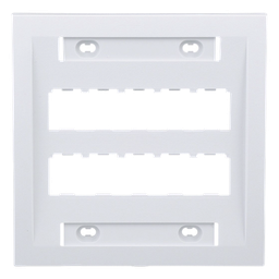 [CFPE10WH-2GY] Placa de Pared Vertical / 10 Puertos Mini-Com / ABS / 4.5 x 4.5 pulg. / Blanco | CFPE10WH-2GY