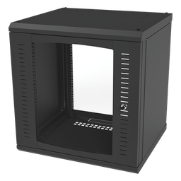 [SR-1912-GFP] Gabinete para Montaje en Pared Cuerpo Fijo, con 12 Unidades de Rack, de 19in, Puerta de Cristal Templado, Fabricado en Acero | SR-1912-GFP