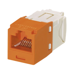 [CJ688TGOR] Conector Jack RJ45 Estilo TG, Mini-Com, Categoría 6, de 8 Posiciones y 8 Cables, Color Naranja | CJ688TGOR