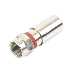 [TT-CON-510-RG6] Conector F Macho de Compresión, Metálico para cable RG-6, Cuerpo de Bronce Niquelado. | TT-CON-510-RG6