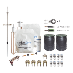 [KLP-TZ03-PRO] Kit Pararrayo con Accesorios de Instalación en Torre / 3 m (9.84 ft) / Electrodo de Cobre Electrolítico / Radio de Cobertura 72° / Filtro Equipotencial | KLP-TZ03-PRO