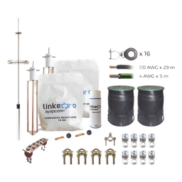 [KLP-TZ24-PRO] Kit Pararrayo con Accesorios de Instalación en Torre / 24 m (78.7 ft) / Ionización Controlada / Cobertura 72° | KLP-TZ24-PRO