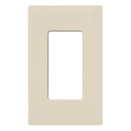 [CW1-LA] Placa de Pared / 1 Gang / Screwless / Apertura Designer / Acabado Brillante Almendra Claro / Perfil 7.6 mm | CW1-LA