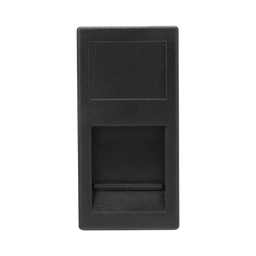 [SM-1/2-KEY-N] Medio Módulo / 1 Puerto Keystone RJ45 / Guardapolvo Integrado / Cajas Teleblock y Ofiblock / Acabado Negro | SM-1/2-KEY-N
