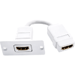 [W-H(W-HDMI)(W)] Wall Plate Inserción HDMI / Espacio Simple / Conexiones Frontal y Trasera / Diseño Pasivo / 5.05 x 5.80 x 2.34 cm | W-H(W-HDMI)(W)