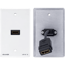 [WP-H1M(WP-HDMI1M)/US(W)] Placa de Pared HDMI Pasiva / Conexión Frontal y Trasera / Cable Plano Flexible / Formato US / Blanco | WP-H1M(WP-HDMI1M)/US(W)