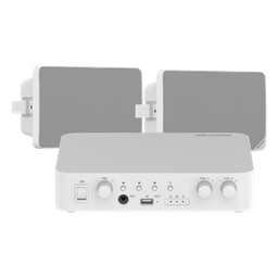 [DS-QAEKIT/ST] Kit Amplificador / 80W / 2 Zonas / Bluetooth USB RCA Micrófono / 100V 70V / 2 Altavoces | DS-QAEKIT/ST