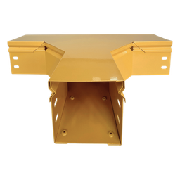 [CHFBTH4X4R8EPK] Charola T Horizontal para Fibra Óptica / Aluminio 4" x 4" / Radio de Curvatura 8" / Recubrimiento Epóxico Amarillo / Incluye Tapa y Accesorios | CHFBTH4X4R8EPK