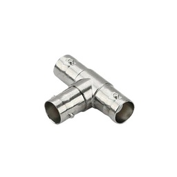 [TT-RG-10] Adaptador en T para 75 Ohm de triple conectores BNC Hembras, Níquel/ Oro/ Teflón. | TT-RG-10
