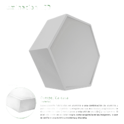 [JLCR-2008-B] Lámpara LED Poligonal / 18 W / 1 800 lm / 6 500 K / 140° / Montaje Sobreponer o Suspendido / 85-265V~ 50/60 Hz | JLCR-2008-B