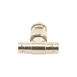 [TT-RG-12] Adaptador en T para 75 Ohm de Conector BNC Macho a Doble BNC Hembra, Níquel/ Oro/ Teflón. | TT-RG-12