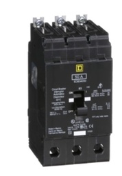 SSMELE Interruptor mini atornillable marco E Square D de 3 Polos, 50A, 480Y/277 VCA y 18/25kA mod: EDB34050