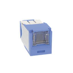 [CJH6X88TGBU] Conector Jack RJ45 Estilo TG con Ventana, Mini-Com, Categoría 6A, de 8 Posiciones y 8 Cables, Color Azul | CJH6X88TGBU