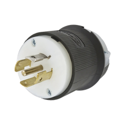 [HUB-HBL-2511] Clavija Industrial con Bloqueo de Media Vuelta / 20 A 120/208 V CA / 4 Polos 5 Hilos / Color Blanco y Negro / Nema L21-20P/ Grado Industrial | HUB-HBL-2511