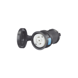 [HUB-HBL-2813] Conector Industrial con Bloqueo de Media Vuelta / 30 A 120/208 V CA / Nema L21-30R / 4 Polos 5 Hilos / Color Blanco y Negro / Grado Industrial | HUB-HBL-2813