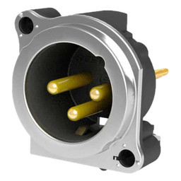 [SCADM3-V] Conector XLR Macho / 3 Polos / Montaje Vertical PCB / Carcasa Metálica / Pines Chapados en Oro / Diseño Ultra Compacto | SCADM3-V