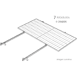 [KITBASEL1X7A0] Sistema de Montaje Solar / Techo Plano / 1 Módulo / Viento 140 km/h / Inclinación 15° / Área 4 m² | KITBASEL1X7A0
