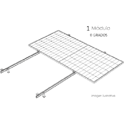 [KITBASEL1X1A0] Sistema de Montaje Solar / Techo Plano / 1 Módulo / Inclinación 15° / Resistencia Viento 140 km/h / Área 4 m² (43.1 ft²) | KITBASEL1X1A0