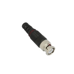 [TT-RG-97] Conector BNC macho en 75 Ohm con Base de Alivio Plástica Negra para Cable Coaxial RG-59/ Níquel/ Oro / Teflón. | TT-RG-97