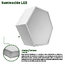 [JLCR-2006-B] Lampara LED Poligonal de 18 W / 1 800 lm /  127-265V~50/60Hz / Acabado Blanco Mate / Angulo de Luz  140° / Dimensiones 230 x 60 mm (Largo y Alto) / Sobreponer /Luz Fría 6 500 K | JLCR-2006-B