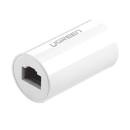 [20391] Acoplador y Protector (Extensor de Cable Ethernet RJ45) | 1000Mbps | Compatibilidad con Cat7/Cat6/Cat5e | Compatible con POE | Ignífugo | ABS | Color Blanco | 20391