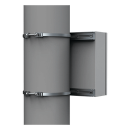 [EPF0800] Kit de Fijación para Postes / Acero Galvanizado / Carga Máxima 900 N / Diámetro Poste 80-250 mm (3.15-9.84 in) / 2 Perfiles + Accesorios | EPF0800