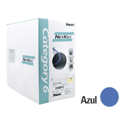 [NUR6C04BU-C] Bobina de Cable UTP 305 Metros (1000 Pies) de Cobre, NetKey, Azul, Categoría 6 (24 AWG), 1000Mbps, Riser (CMR), de 4 Pares | NUR6C04BU-C