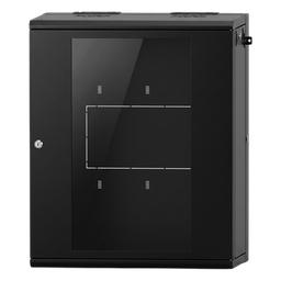 [SR-19-24-GAPV5] Gabinete Rack / 24 UR / 19 Pulgadas / Puerta de Cristal / Carga 80 kg / Abatible 120° / Laterales Removibles | SR-19-24-GAPV5
