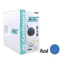 [NUC5C04BU-CE] Bobina de Cable UTP 305 Metros (1000 Pies) de Cobre, NetKey, Azul, Categoría 5e (24 AWG), PVC (CM), de 4 Pares | NUC5C04BU-CE