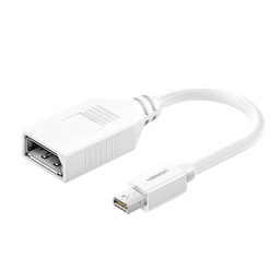 [10445] Cable Mini DP Macho a DP Hembra | Thunderbolt 2 | Version DP 1.2 | Soporta 4K*2K | Cable de 15 cm (5.91 Pulgadas) | Color Blanco. | 10445