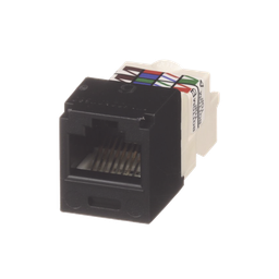 [CJ688TPBL] Conector Jack RJ45 Estilo TP, Mini-Com, Categoría 6, de 8 Posiciones y 8 Cables, Color Negro | CJ688TPBL