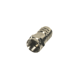 [RFF-1402-D] Conector F Macho Plegable para Cable Coaxial RG-59/U, Níquel / Níquel /Polietileno. | RFF-1402-D