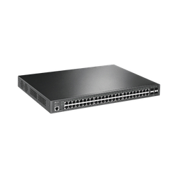 [TL-SG3452P] Switch L2+ Omada PoE+ / 48 Puertos PoE+ 10/100/1000 Mbps / 4 Puertos SFP 1G / 2 Puertos Consola (RJ45 y microUSB) / Administración Centralizada Omada o Stand-Alone / Multicast IGMP / Calidad de Servicio / Presupuesto PoE 384W / Montaje en Rack | TL-SG3452P