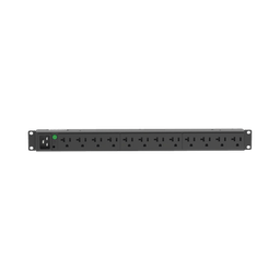 [P12B30M] PDU Básico para Distribución de Energía, Enchufe de Entrada NEMA L5-20P, Con 12 Contactos NEMA 5-20R, Instalación Horizontal de 19in, 1UR, 20 Amp, 120 Vca | P12B30M