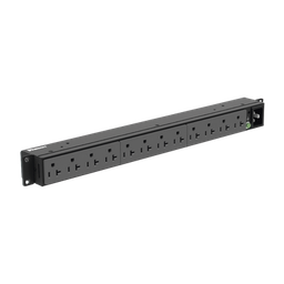 [P12B19M] PDU Básico para Distribución de Energía, Enchufe de Entrada NEMA 5-20P, Con 12 Contactos NEMA 5-20R, Instalación Horizontal de 19in, 1UR, 20 Amp, 120 Vca | P12B19M