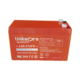 [LK9.512FR] Batería 12 V / 9.5 Ah / UL / Tecnología AGM-VRLA / Vida útil promedio de 5 años / Retardante a la Flama /  Uso en equipo electrónico, Alarmas de Intrusión / Incendio/ Control de acceso / Video Vigilancia / Termina | LK9.512FR