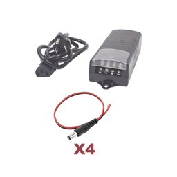 [K1-PS12DC4C] Kit con fuente EPCOM con salida de 12 Vcc a 5 Amper con 4 salidas / Incluye conectores | K1-PS12DC4C