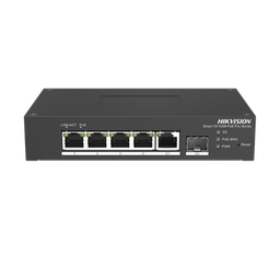 [DS-3T1306P-SI/HS] Switch PoE+ Industrial de Escritorio / Administrable / 4 Puertos 10/100 Mbps PoE+ / 1 Puerto 1000 Mbps Uplink / 1 Puertos SFP  /  Configuración Nube Hik-PartnerPro / Modo Extendido hasta 300 Metros / 60 Watts | DS-3T1306P-SI/HS