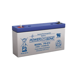 [PS612-F1] Batería 6V, 1.2AH, Para Respaldo, Tecnologías AGM/VRLA, 5 Años Vida Útil, Terminales F1, Reconocida UL | PS612-F1
