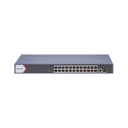 [DS-3E1526P-EI] Switch Gigabit PoE+ / Monitoreable / 24 Puertos 1000 Mbps PoE+ /  1 Puerto 100 uplink / 1 Puerto 1000 Mbps Uplink / 1 Puertos SFP Uplink / Configuración Nube desde Hik-PartnerPro / Modo Extendido hasta 300 Metros / 370 W | DS-3E1526P-EI